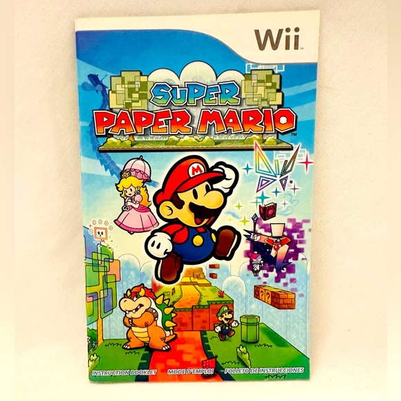 Wii SUPER PAPER MARIO REPLACEMENT MANUAL INSTRUCTION BOOKLET - Picture 1 of 4